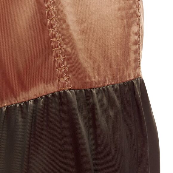 Marni bronze satin colorblocked sleeveless dress - Picture 2 of 6